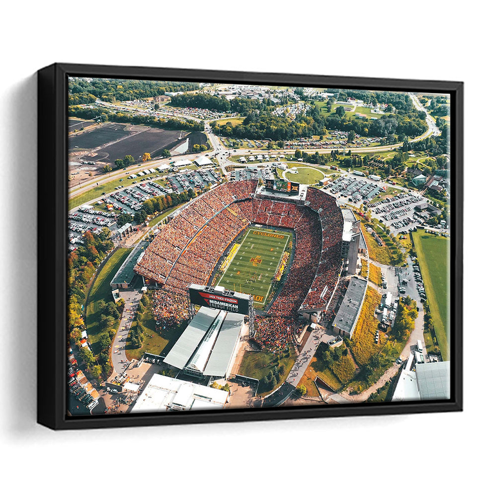 Midamerican Energy Field Stadium Framed Canvas Prints Jack Trice Stadium Wall,Sport Stadium Art Prints, Fan Gift