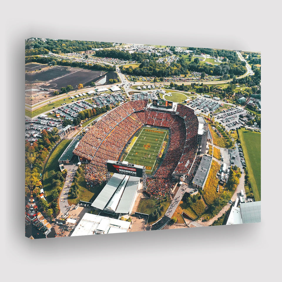 Midamerican Energy Field Stadium Canvas Prints Jack Trice Stadium Wall,Sport Stadium Art Prints, Fan Gift, Wall Decor