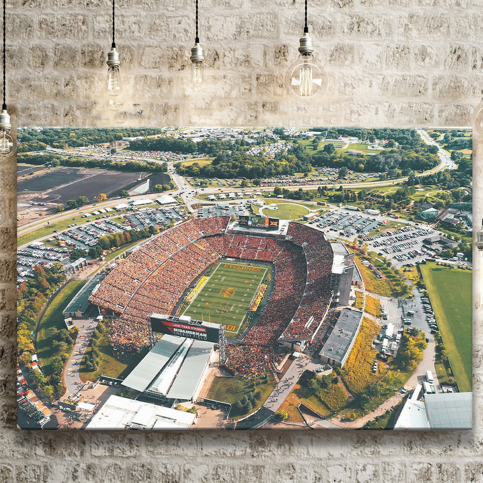 Midamerican Energy Field Stadium Canvas Prints Jack Trice Stadium Wall,Sport Stadium Art Prints, Fan Gift, Wall Decor