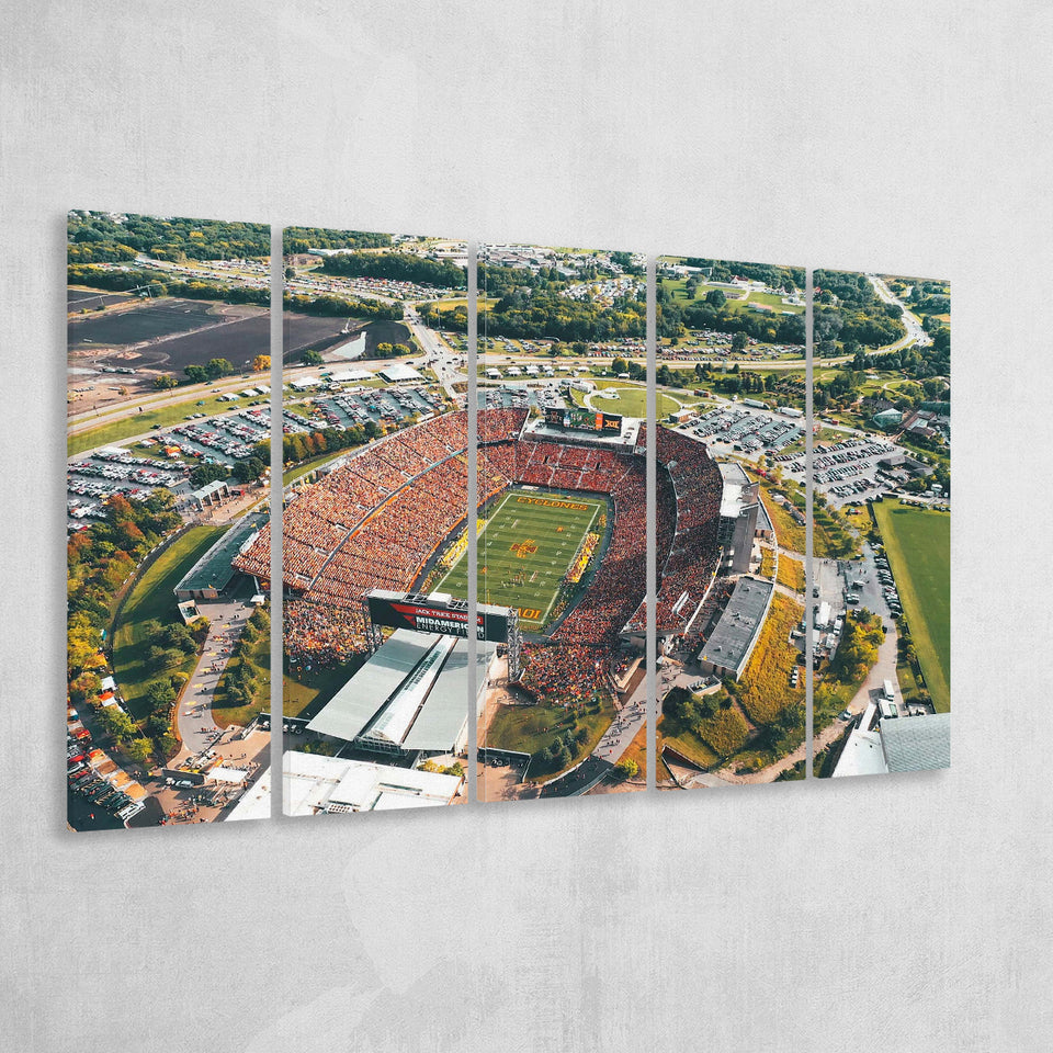 Midamerican Energy Field Stadium Canvas Prints Jack Trice Stadium Wall,Multi Panels B,Sport Stadium Art Prints, Fan Gift