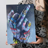 Middle Finger Gesture Graffiti Canvas Prints Wall Art - Painting Canvas, Home Wall Decor, For Sale, Painting Prints