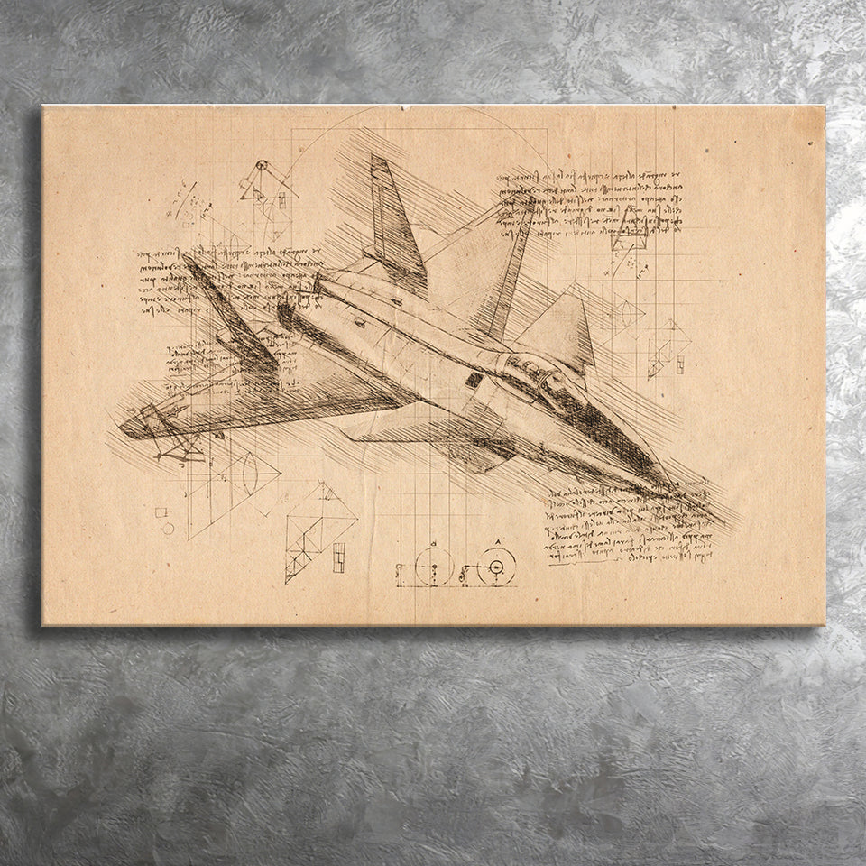 Mikoyan Jet Mig 35 Canvas Prints Wall Art - Painting Canvas, Painting Prints, Wall Home Decor, Prints for Sale