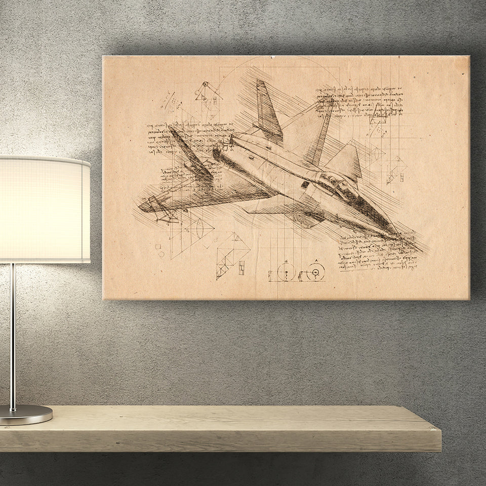 Mikoyan Jet Mig 35 Canvas Prints Wall Art - Painting Canvas, Painting Prints, Wall Home Decor, Prints for Sale
