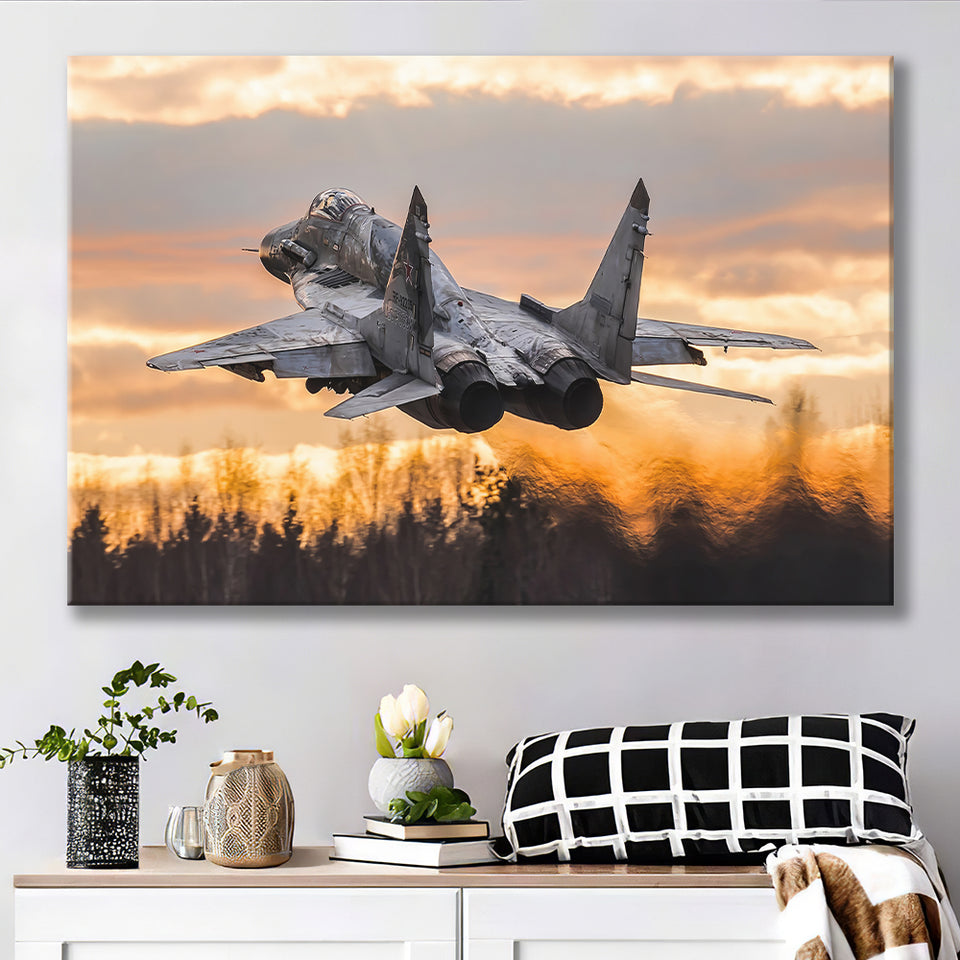 Mikoyan Mig-29 Jet Fighter Aircraft Canvas Prints Wall Art - Painting Canvas, Wall Decor,Art Prints, Painting Prints, For Sale