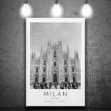 Milan Italy Black And White Art Canvas Prints Wall Art Home Decor