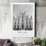 Milan Italy Black And White Art Canvas Prints Wall Art Home Decor