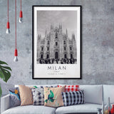 Milan Italy Black And White Art Framed Art Prints Wall Art Decor, Framed Picture