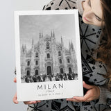Milan Italy Black And White Art Canvas Prints Wall Art Home Decor