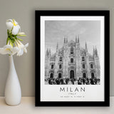 Milan Italy Black And White Art Framed Art Prints Wall Art Decor, Framed Picture