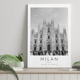 Milan Italy Black And White Art Canvas Prints Wall Art Home Decor