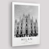 Milan Italy Black And White Art Canvas Prints Wall Art Home Decor