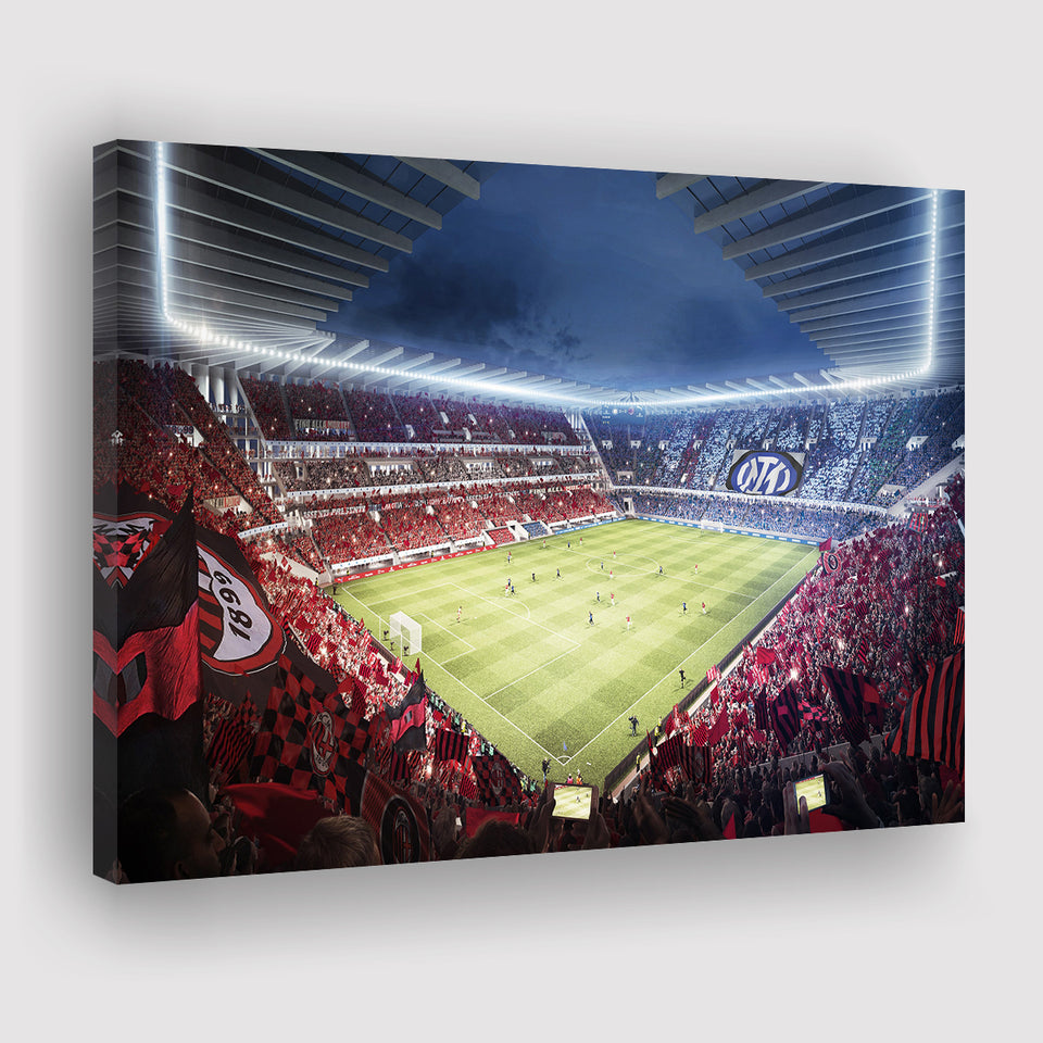 Milan San Siro Stadium, Stadium Canvas, Sport Art, Gift for him, Fan Gift, Canvas Prints Wall Art Decor