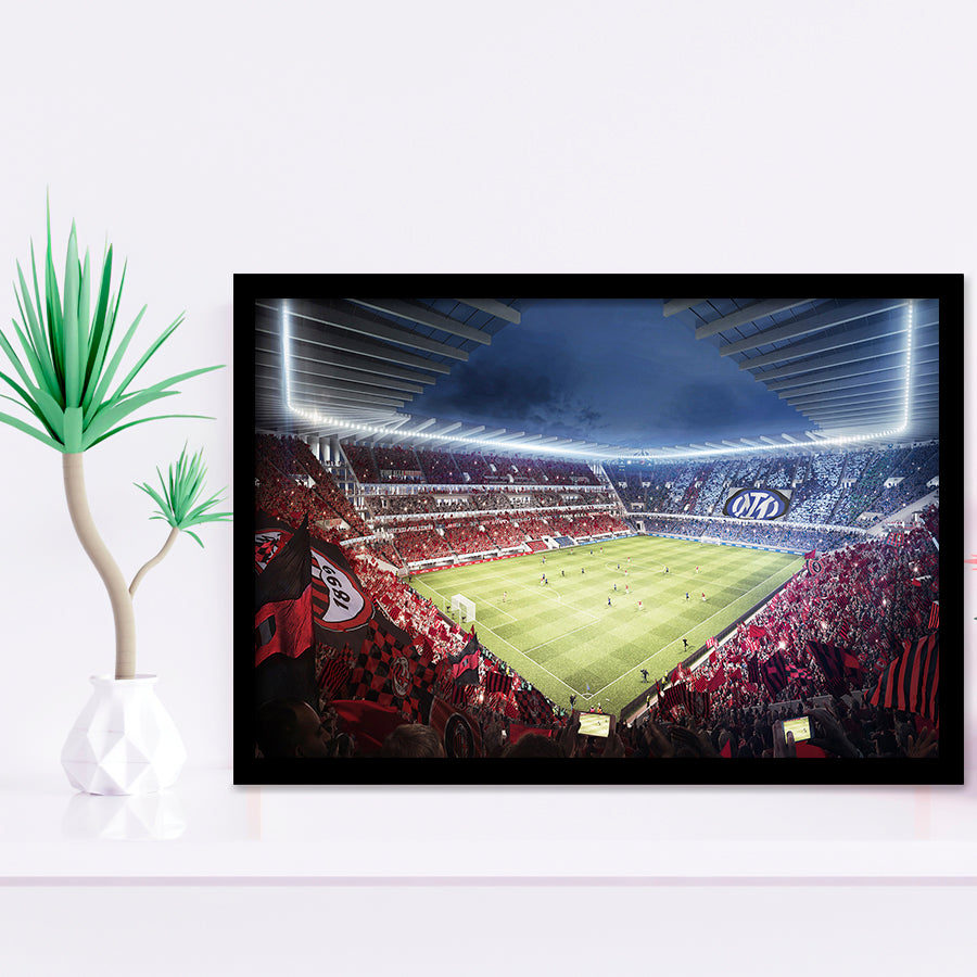 Milan San Siro Stadium, Stadium Canvas, Sport Art, Gift for him, Framed Art Prints Wall Art Decor, Framed Picture