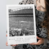 Mile High Stadium Denver Broncos Football Lovers Black And White Art Canvas Prints Wall Art Home Decor