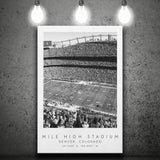 Mile High Stadium Denver Broncos Football Lovers Black And White Art Canvas Prints Wall Art Home Decor