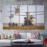 Military Freeze 5 Pieces B Canvas Prints Wall Art - Painting Canvas, Multi Panels,5 Panel, Wall Decor