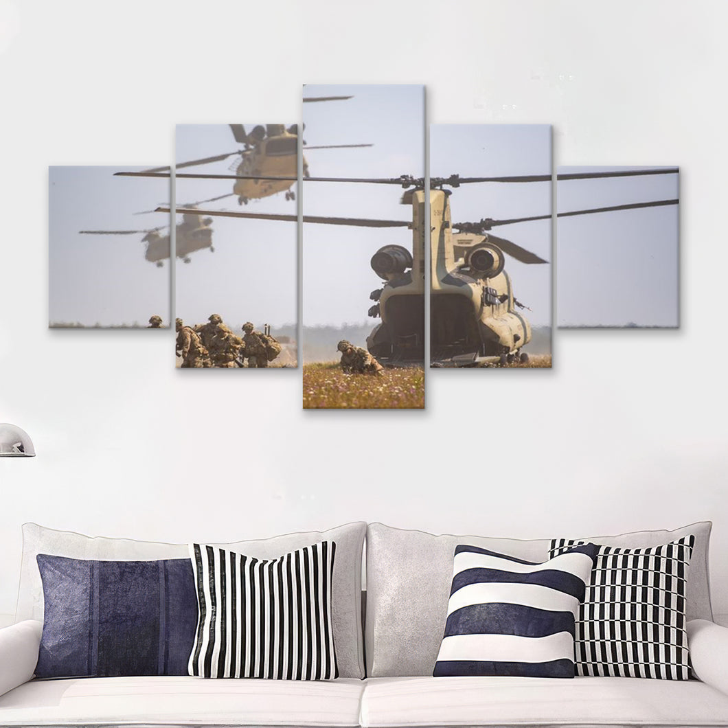Military Freeze  5 Pieces Canvas Prints Wall Art - Painting Canvas, Multi Panels, 5 Panel, Wall Decor