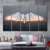 Military Plane Air Force 5 Piece B Canvas Prints Wall Art Decor - Painting Canvas, Multi Panels