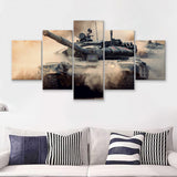 Military Tanks 5 Pieces Canvas Prints Wall Art - Painting Canvas, Multi Panel, Wall Decor, Canvas Art