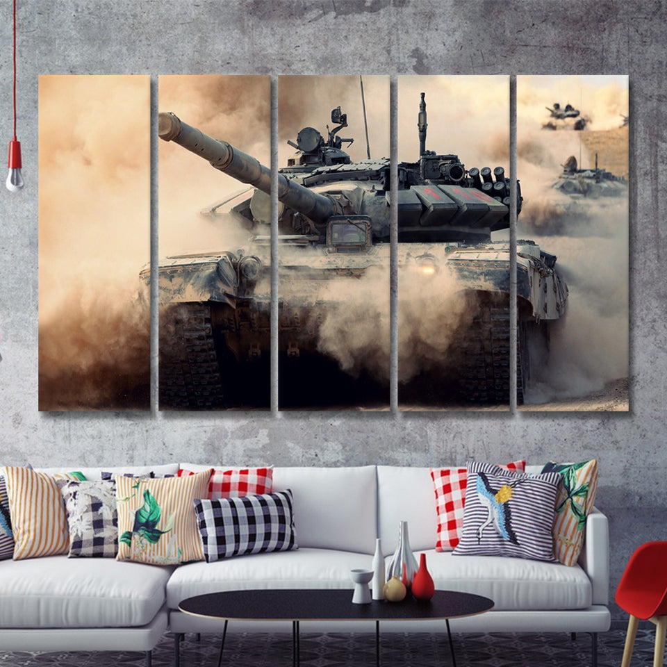 Military Tanks 5 Pieces B Canvas Prints Wall Art - Painting Canvas, Multi Panels,5 Panel, Wall Decor