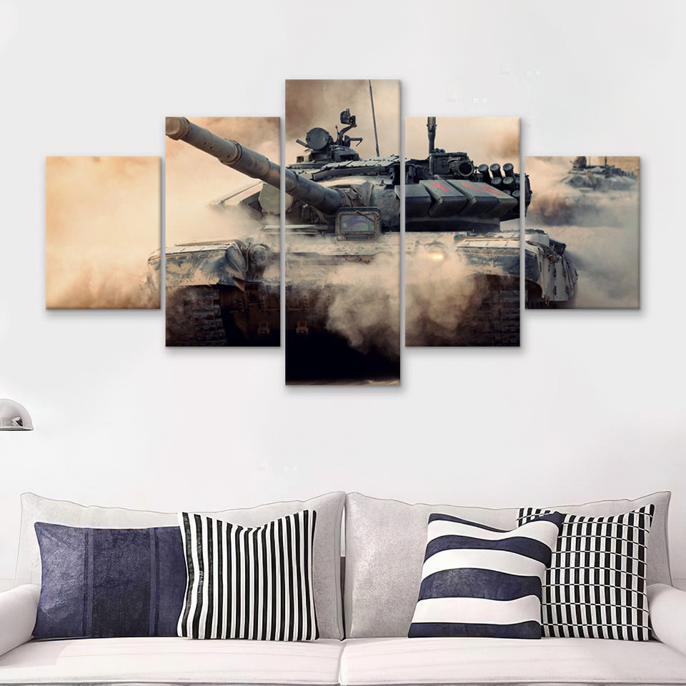 Military Tanks  5 Pieces Canvas Prints Wall Art - Painting Canvas, Multi Panels, 5 Panel, Wall Decor