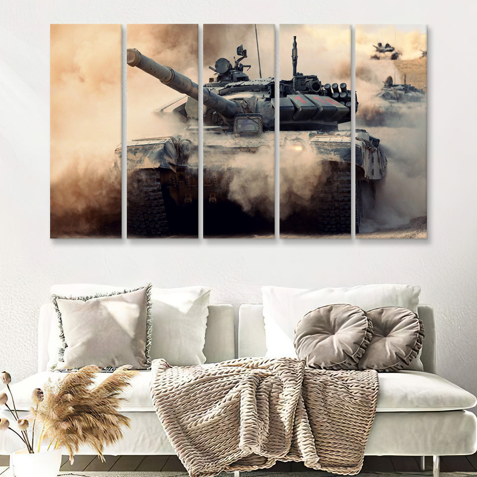 Military Tanks 5 Pieces B Canvas Prints Wall Art - Painting Canvas, Multi Panels,5 Panel, Wall Decor