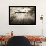 Military Cruise Missile Flies Over The Mountains Framed Canvas Wall Art - Framed Prints, Canvas Prints, Prints for Sale, Canvas Painting