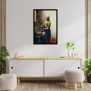 Milkmaid By Jan Vermeer-Art Print,Frame Art,Plexiglass Cover