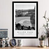 Miller Park Milwaukee Brewers Baseball Lovers Black And White Art Framed Art Prints Wall Art Decor, Framed Picture