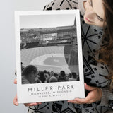 Miller Park Milwaukee Brewers Baseball Lovers Black And White Art Canvas Prints Wall Art Home Decor