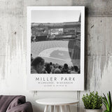 Miller Park Milwaukee Brewers Baseball Lovers Black And White Art Canvas Prints Wall Art Home Decor