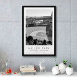 Miller Park Milwaukee Brewers Baseball Lovers Black And White Art Framed Canvas Prints Wall Art Home Decor, Floating Frame