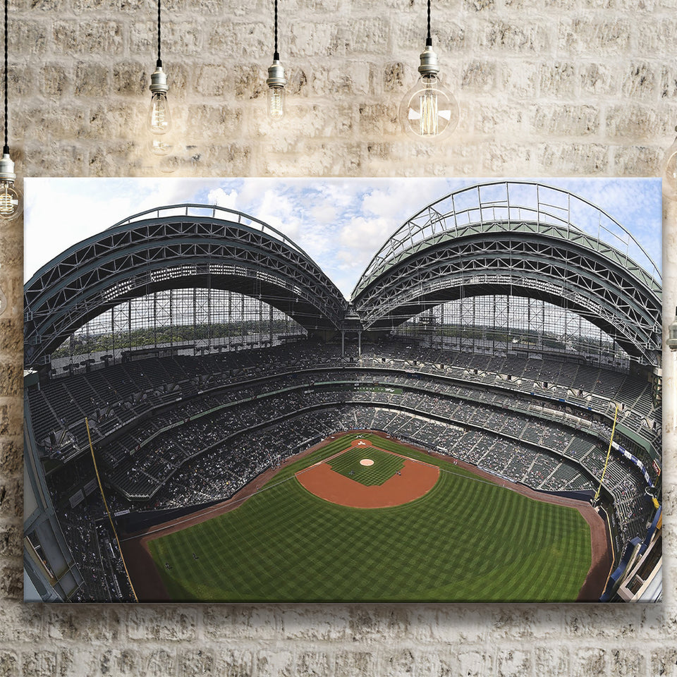 Miller Park Milwaukee Wisconsin, Stadium Canvas, Sport Art, Gift for him, Fan Gift, Canvas Prints Wall Art Decor