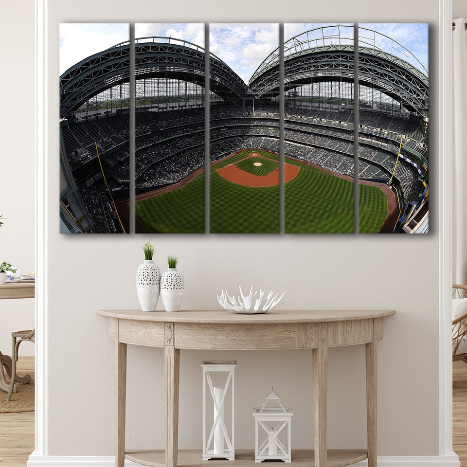 Miller Park Milwaukee Wisconsin, Stadium Canvas, Sport Art, Gift for him, Multi Panels B, Canvas Prints Wall Art Decor