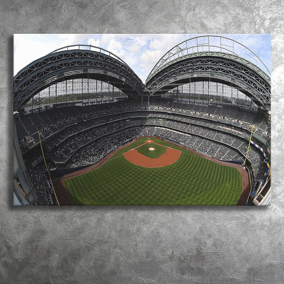 Miller Park Milwaukee Wisconsin, Stadium Canvas, Sport Art, Gift for him, Fan Gift, Canvas Prints Wall Art Decor