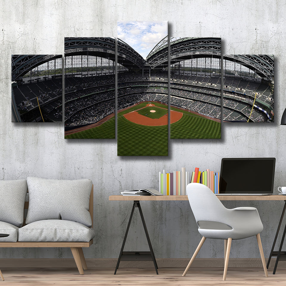 Miller Park Milwaukee Wisconsin, Stadium Canvas, Sport Art, Large Canvas, Multi Panels, Canvas Prints Wall Art Decor