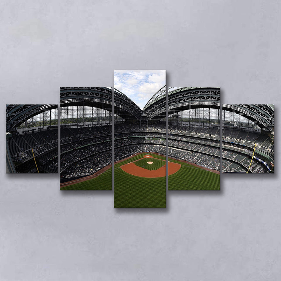 Miller Park Milwaukee Wisconsin, Stadium Canvas, Sport Art, Large Canvas, Multi Panels, Canvas Prints Wall Art Decor