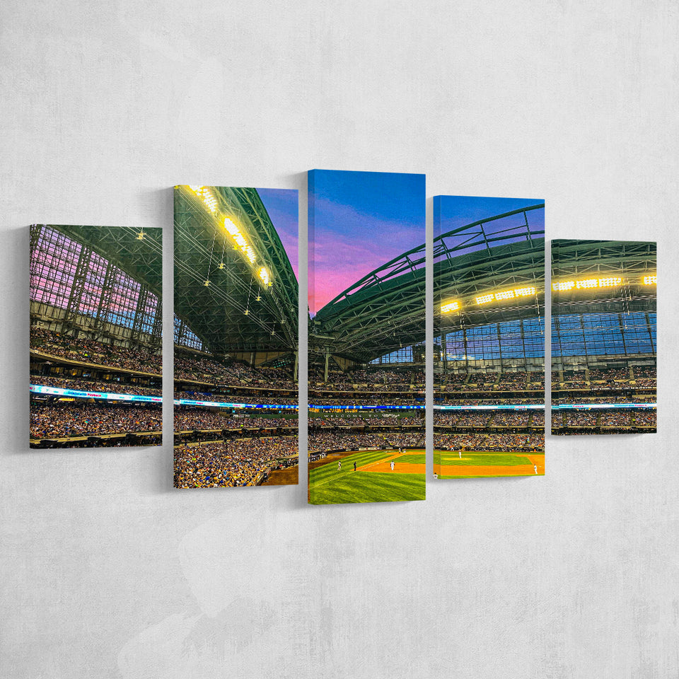Miller Park Stadium, Stadium Canvas, Sport Art, Large Canvas, Multi Panels, Canvas Prints Wall Art Decor