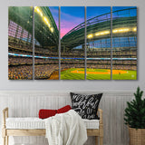 Miller Park Stadium, Stadium Canvas, Sport Art, Gift for him, Multi Panels B, Canvas Prints Wall Art Decor