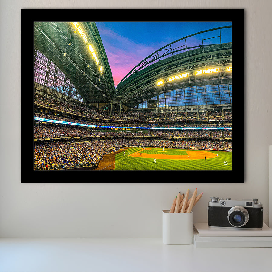Miller Park Stadium, Stadium Canvas, Sport Art, Gift for him, Framed Art Prints Wall Art Decor, Framed Picture