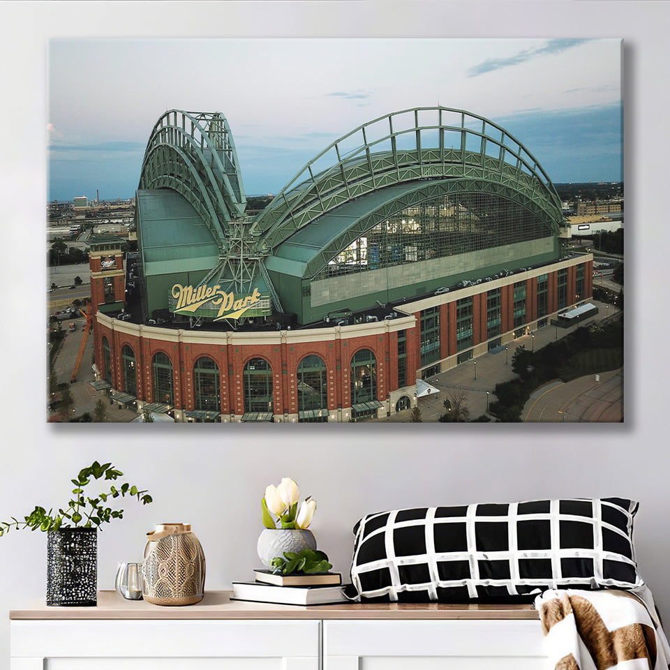 Miller Park Stadium in Milwaukee, Stadium Canvas, Sport Art, Gift for him, Fan Gift, Canvas Prints Wall Art Decor