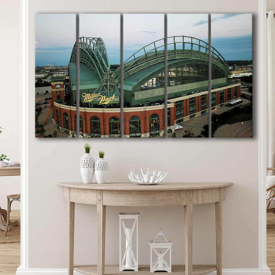 Miller Park Stadium in Milwaukee, Stadium Canvas, Sport Art, Gift for him, Multi Panels B, Canvas Prints Wall Art Decor