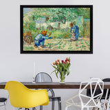 Millet'S First Steps By Vincent Van Gogh Framed Canvas Wall Art - Framed Prints, Canvas Prints, Prints for Sale, Canvas Painting