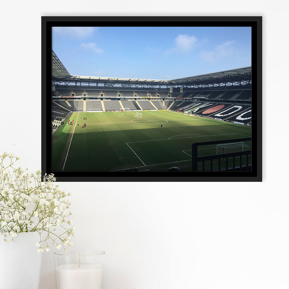 Milton Keynes Dons Stadium Framed Canvas Prints Stadium MK Wall Art,Sport Stadium Art Prints, Fan Gift