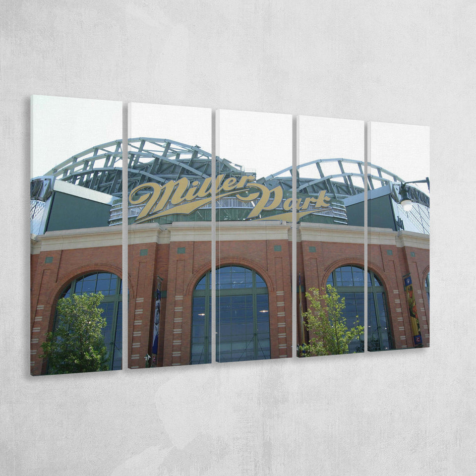 Milwaukee Brewers Stadium Miller Park Stadium Canvas Prints American,Multi Panels B,Sport Stadium Art Prints, Fan Gift