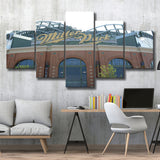 Milwaukee Brewers Stadium Miller Park Stadium Canvas Prints American,Multi Panels,Sport Stadium Art Prints, Fan Gift
