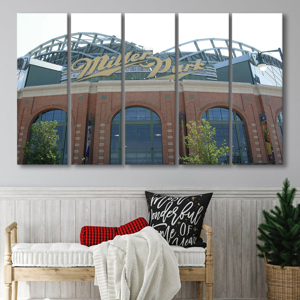 Milwaukee Brewers Stadium Miller Park Stadium Canvas Prints American,Multi Panels B,Sport Stadium Art Prints, Fan Gift