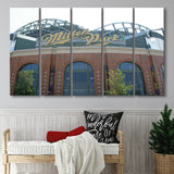 Milwaukee Brewers Stadium Miller Park Stadium Canvas Prints American,Multi Panels B,Sport Stadium Art Prints, Fan Gift