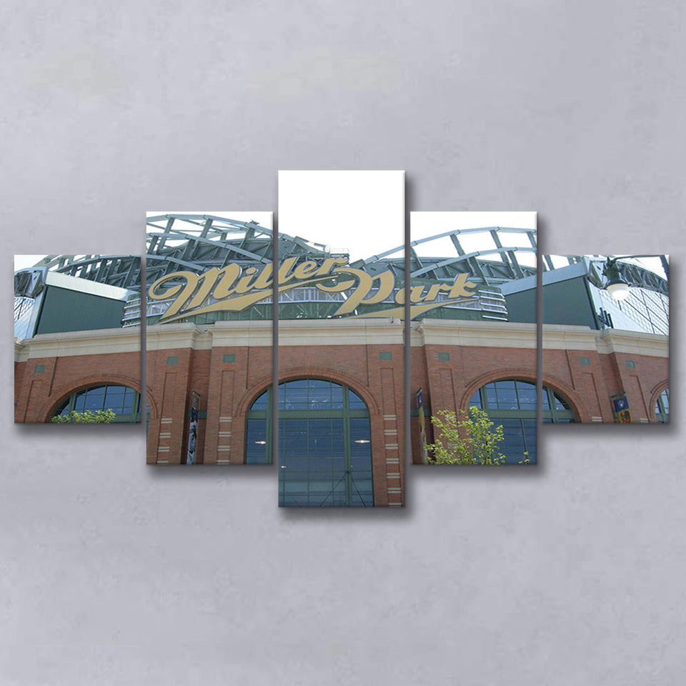 Milwaukee Brewers Stadium Miller Park Stadium Canvas Prints American,Multi Panels,Sport Stadium Art Prints, Fan Gift