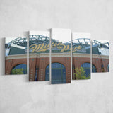 Milwaukee Brewers Stadium Miller Park Stadium Canvas Prints American,Multi Panels,Sport Stadium Art Prints, Fan Gift